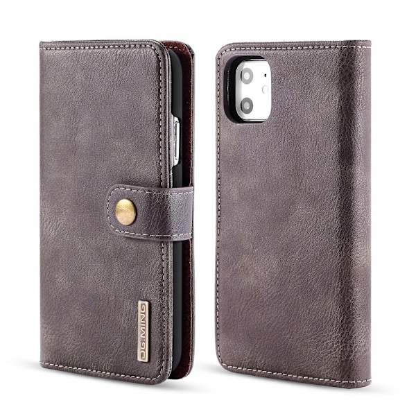 iPhone 11 - DG.MING - Plånboksfodral/Magnet Skal - Grå Grey Grå