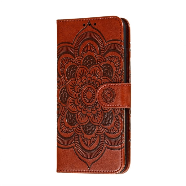 Samsung Galaxy A52 / A52s - Mandala Läder Fodral - Brun Brown Brun