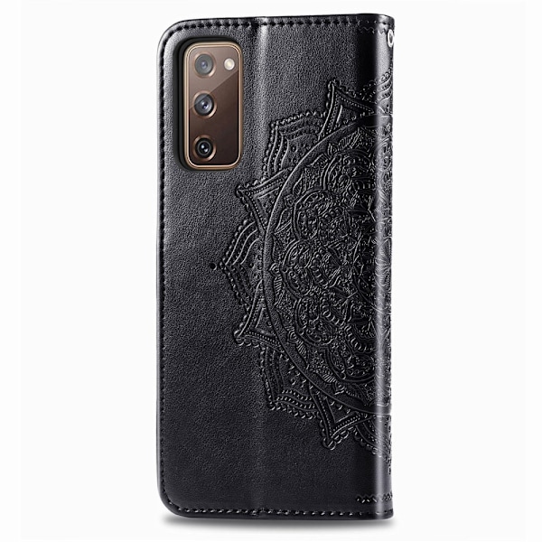 Samsung Galaxy S20 FE - Mandala Läder Fodral - Svart Black Svart