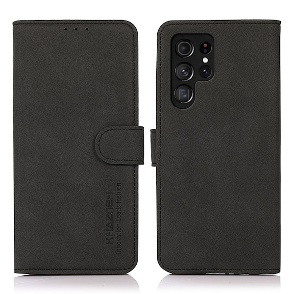 KHAZNEH Samsung Galaxy S22 Ultra Fodral Retro Läder Svart