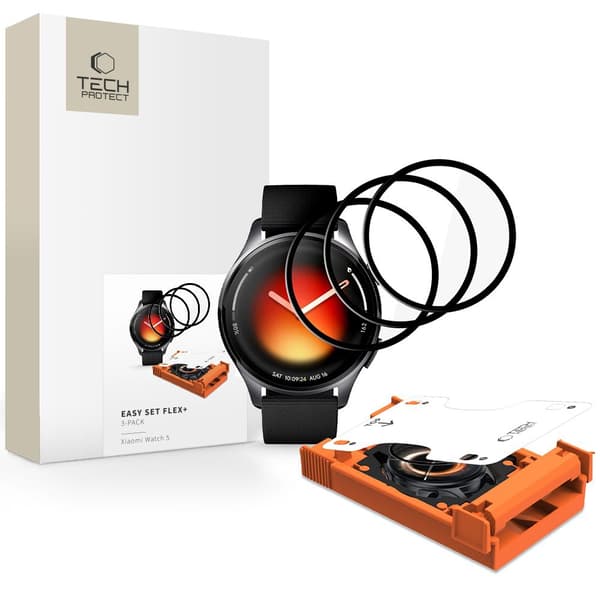 Tech-Protect Xiaomi Watch 5 3-PACK Skärmskydd EasySet Flex+