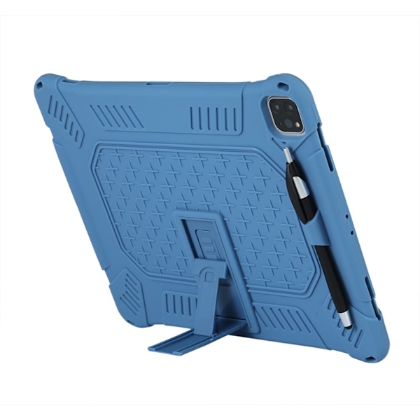 iPad Pro 12.9 (2018/2020/2021) - Hybrid Skal Kickstand Och Rem - Blå Blå