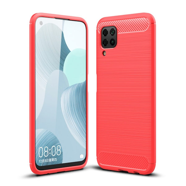 Huawei P40 Lite - Borstad Stål Textur - Röd Red Röd