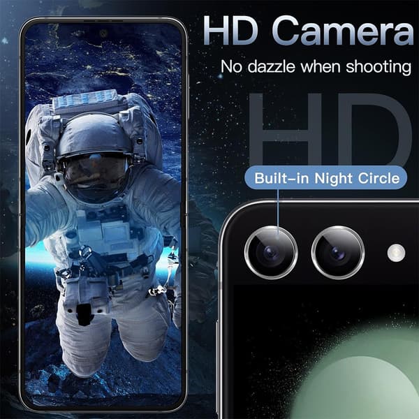 ENKAY Samsung Galaxy Z Flip 7 Linsskydd Silver