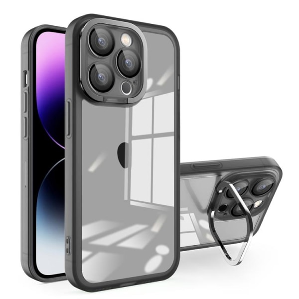 iPhone 15 Pro Skal Cam Kickstand Hybrid Svart