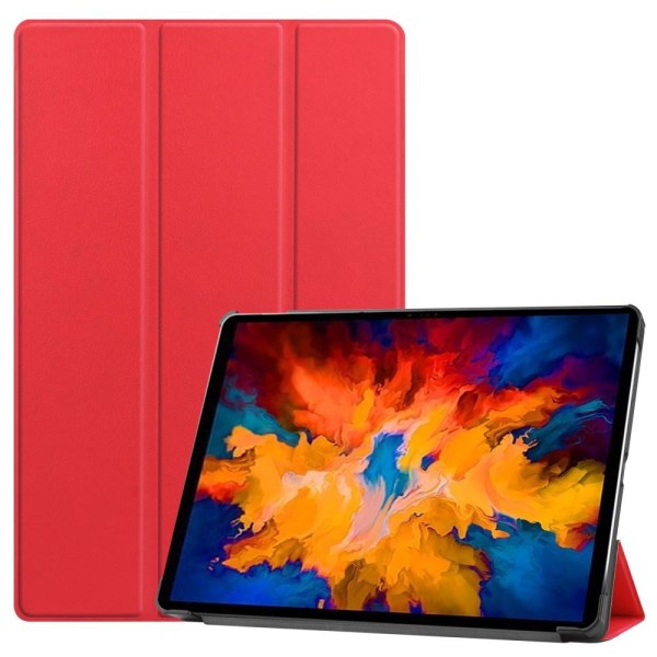 Lenovo Tab P11 Pro - Tri-Fold Läder Fodral - Röd Red Röd