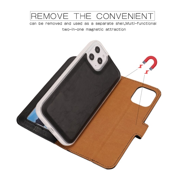 iPhone 12 Pro Max - Magnet 2in1 Skal/Fodral - Svart Black Svart