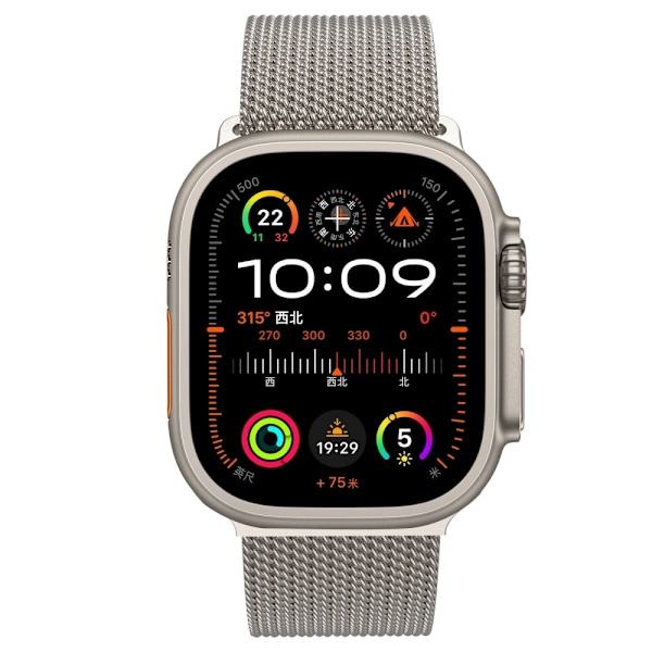 Apple Watch 42/44/45/46/49 mm Armband Milanese Titanium