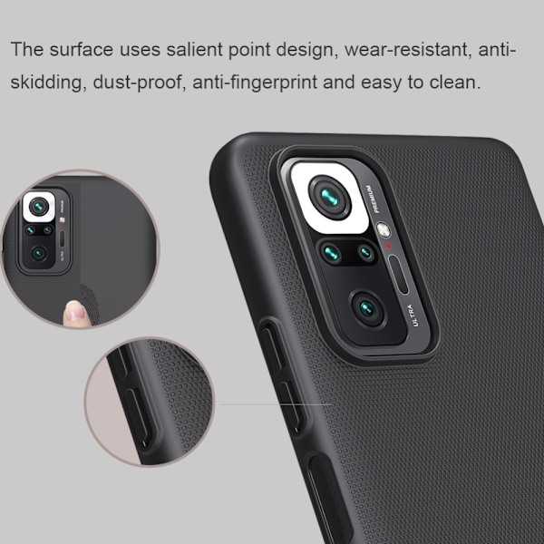 Xiaomi Redmi Note 10 Pro - NILLKIN Shield Frostat Skal - Svart Svart