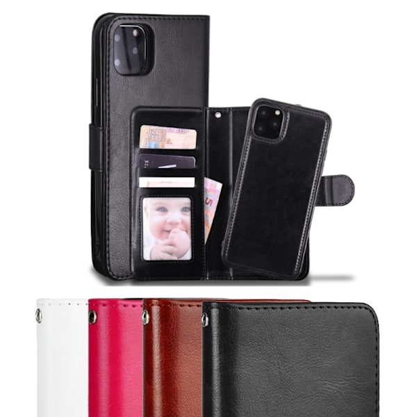 iPhone 11 Pro Max - Plånboksfodral / Magnet Skal 2 in 1 - Välj Färg! Black Svart