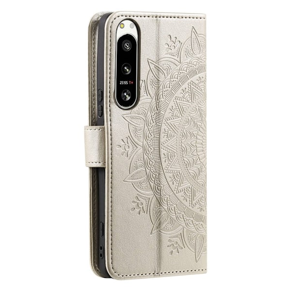 Sony Xperia 5 IV Fodral Mandala Läder Guld