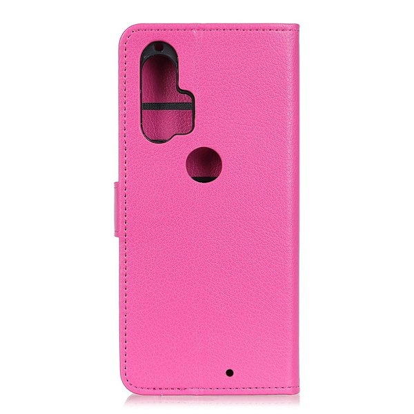 Motorola Edge Plus - Litchi Plånboksfodral - Rosa Rosa