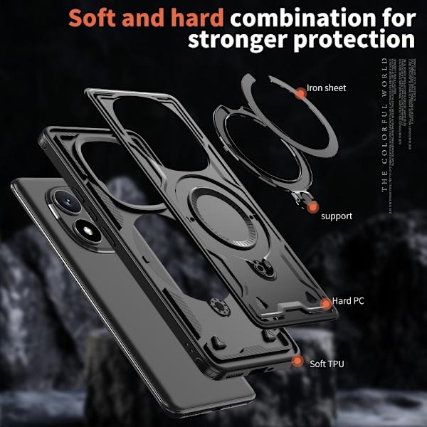 Xiaomi Redmi Note 14 Pro 5G Skal MagSafe Kickstand Hybrid Svart