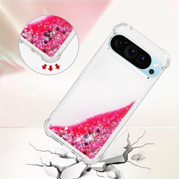 Google Pixel 10 / 10 Pro Skal Glitter Quicksand Rosa