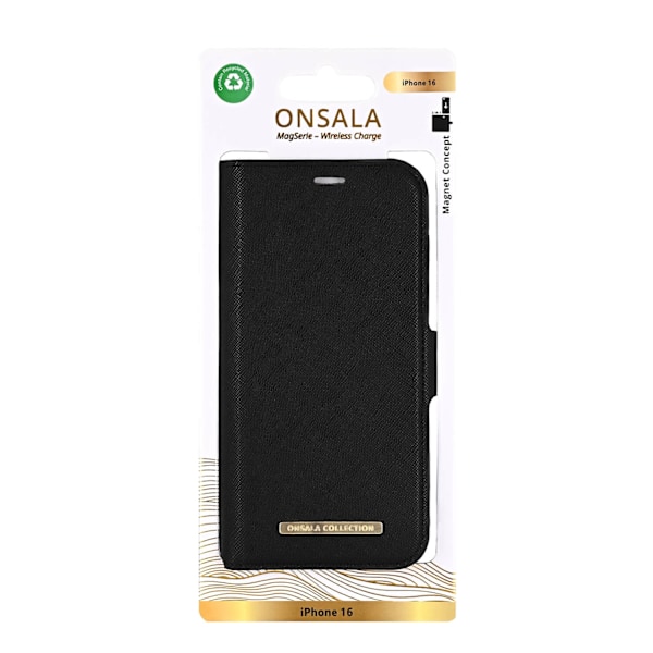 Onsala iPhone 16 Fodral MagSafe 2 Kortfack Svart