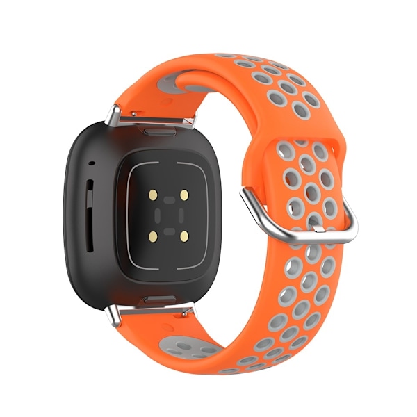 Silikon Träningsarmband Armband Versa 3/Fitbit Sense - Orange/Grå Orange/Grå Orange/Grå
