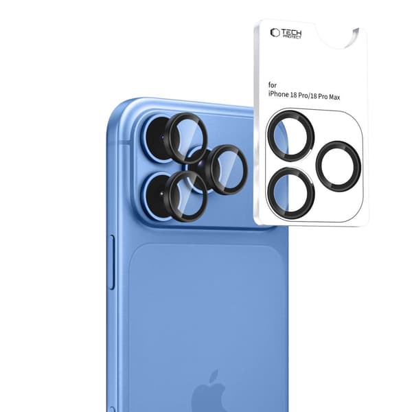 Tech-Protect iPhone 18 Pro / 18 Pro Max Linsskydd Svart