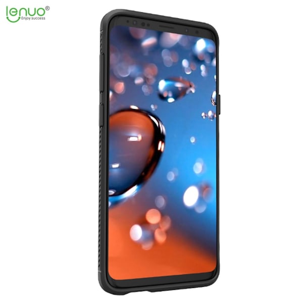 Samsung Galaxy S9 Plus - LENUO Litchi Skal - Svart Black Svart