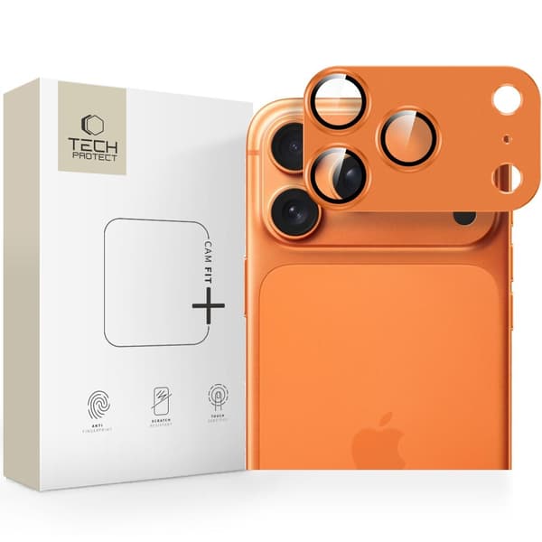 Tech-Protect iPhone 17 Pro Linsskydd CamFull Fit+ Cosmic Orange