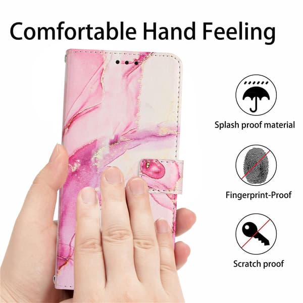 Samsung Galaxy S26 Plus Fodral Läder Marmor Roséguld