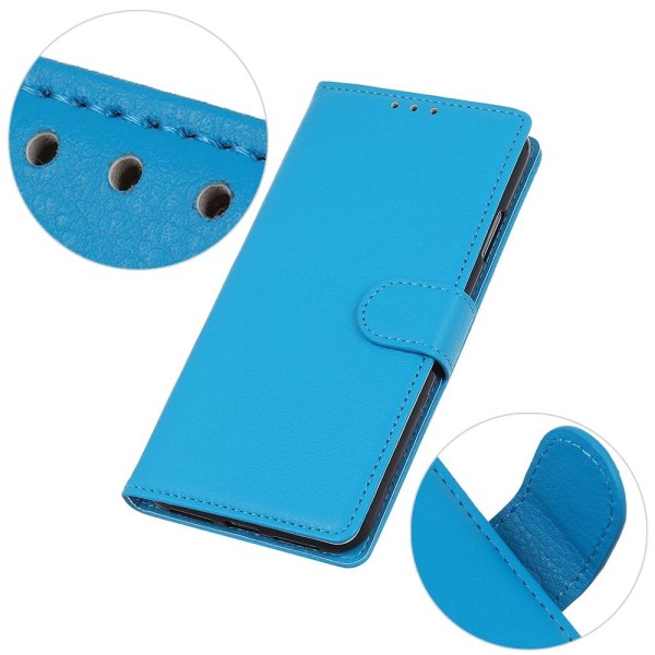 OnePlus 7 - Plånboksfodral Litchi - Blå Blue Blå
