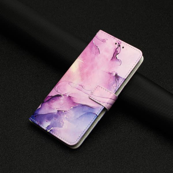 iPhone 17 Pro Fodral Läder Marmor Lila