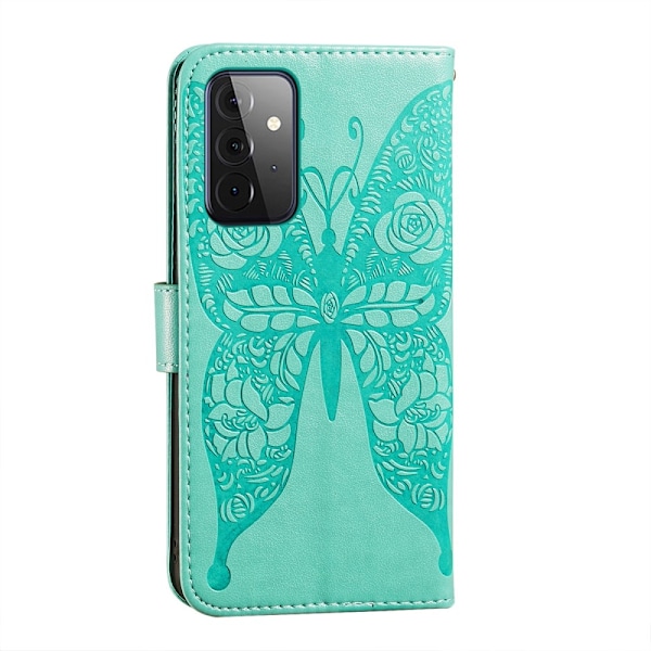 Samsung Galaxy A72 - Läder Fodral Med Tryck - Grön Green Grön