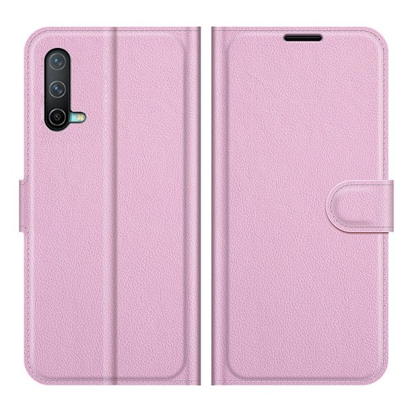 OnePlus Nord CE 5G - Litchi Läder Fodral - Ljus Rosa