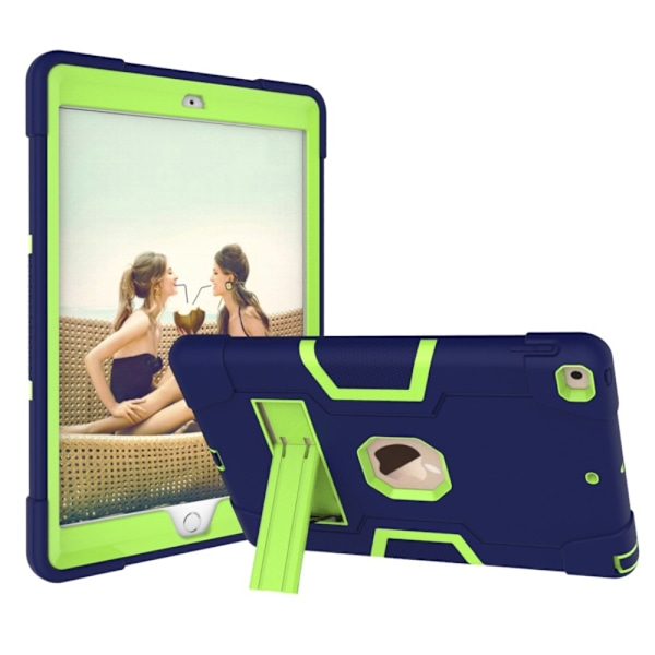 iPad 10.2 2019/2020/2021 Shockproof Hybrid Skal Med Kickstand Mörk Blå/Grön Mörk Blå/Grön