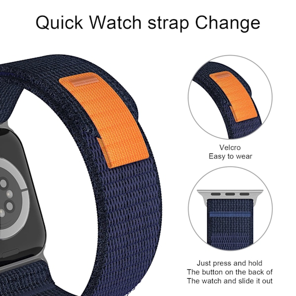Apple Watch 38/40/41 mm Armband Nylon Trail Loop Midnight Blue