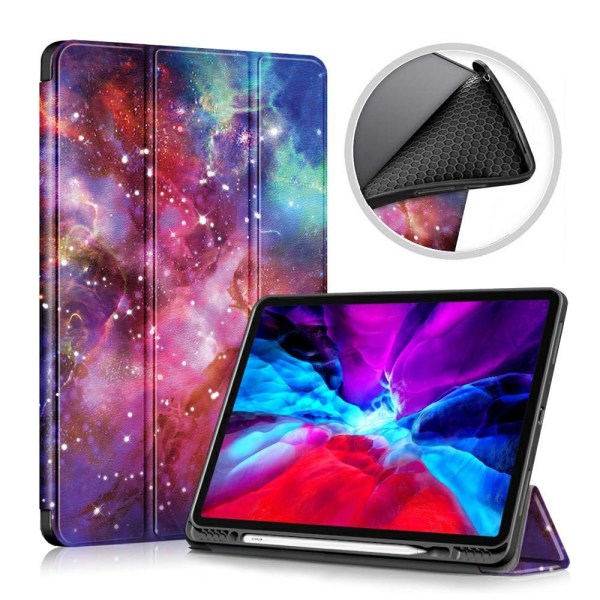 iPad Pro 12.9 (2020/2021) - Tri-Fold Fodral Med Pennhållare - Co Cosmic Space