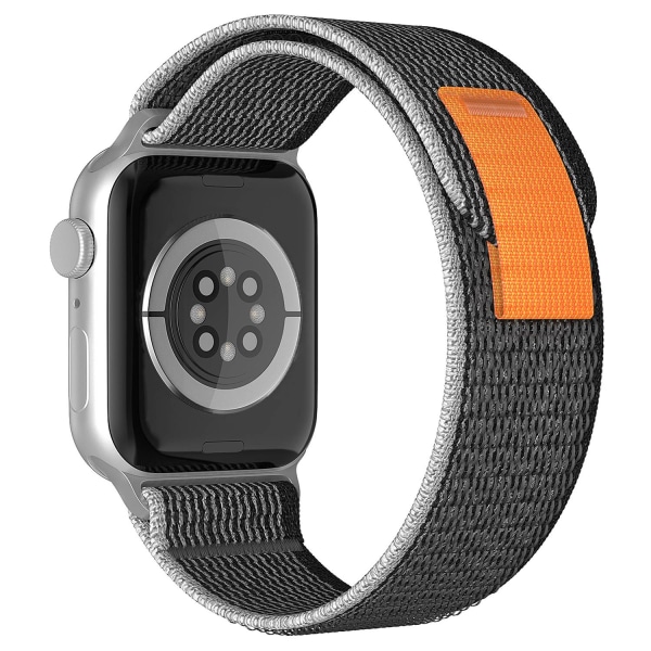 Apple Watch 42/44/45/49 mm Armband Nylon Trail Loop Svart/Grå