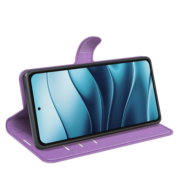 Xiaomi Redmi Note 14 4G Fodral Litchi Läder Lila