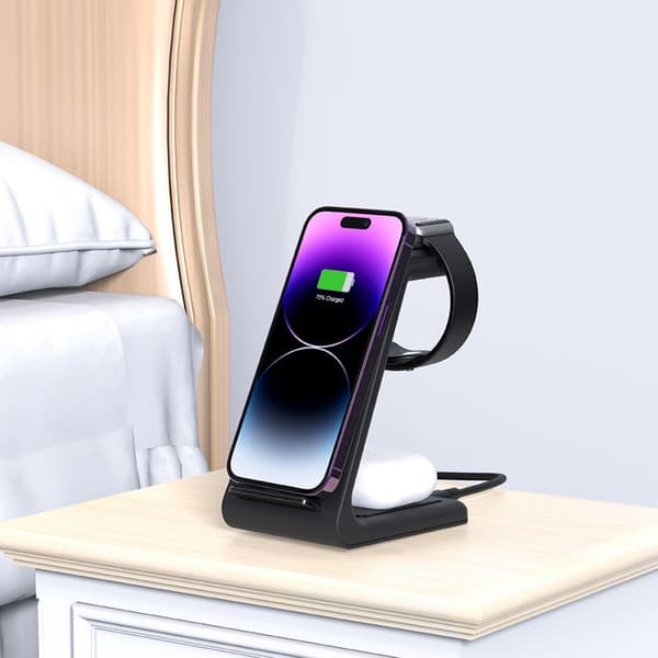 Tech-Protect 15W Qi 3in1 Trådlös Laddare Apple Svart