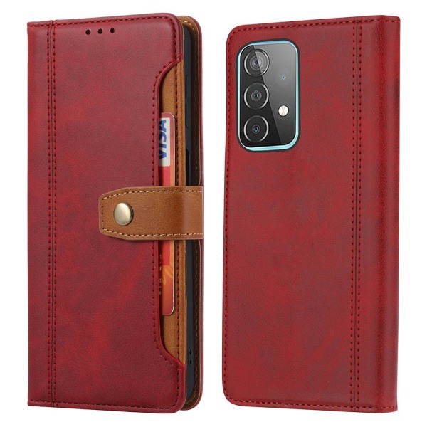 Samsung Galaxy A52 / A52s - Läder Fodral - Röd Red Röd