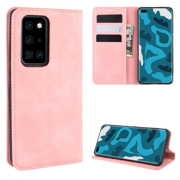 Huawei P40 Pro - Silkeslent Plånboksfodral - Ljus Rosa LightPink Ljus Rosa