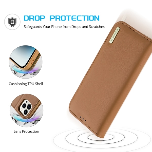 DUX DUCIS iPhone 15 Pro Max Fodral Hivo Äkta Läder Brun