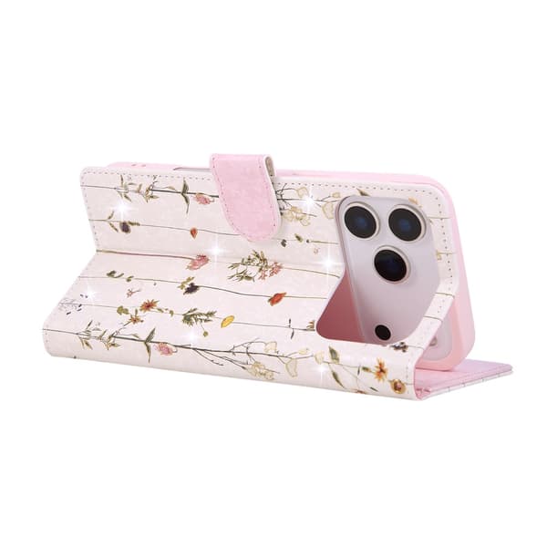 iPhone 17 Pro Fodral RFID Läder Små Blommor