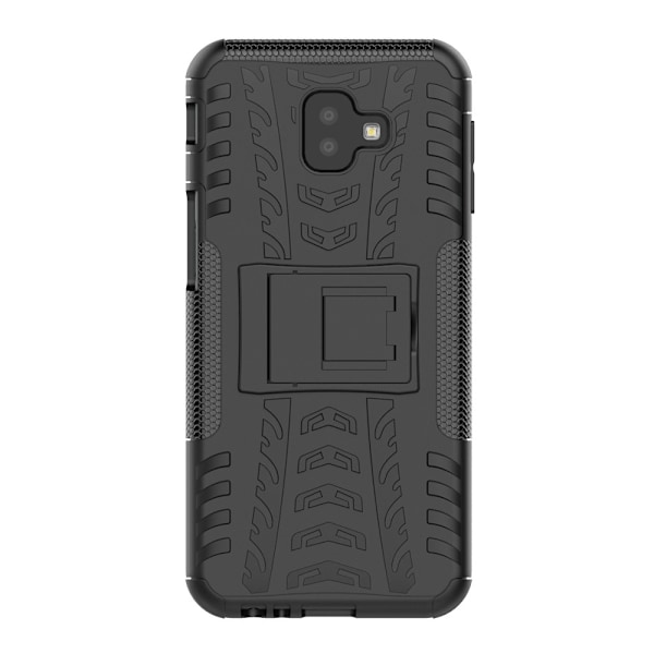 Samsung Galaxy J6 Plus - Stöttåliga skalet med stöd - Svart Black Svart
