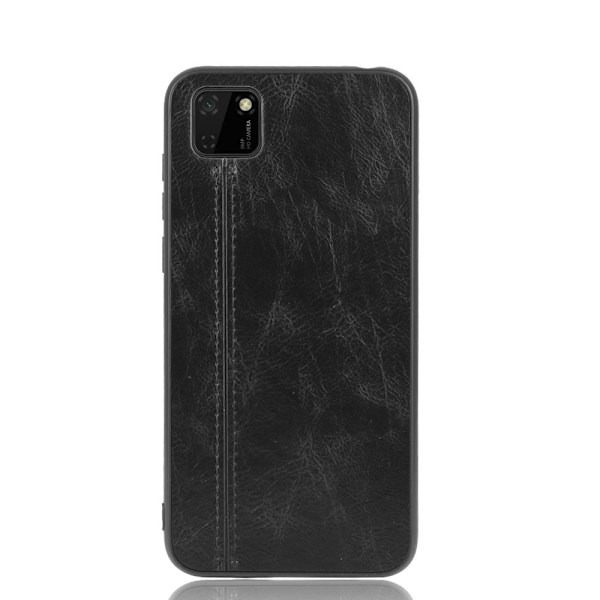 Huawei Y5p - Hybrid Läder Skal - Svart Black Svart
