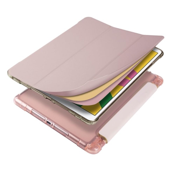 iPad 10.2 2019/2020/2021 Fodral Tri-Fold Med Pennhållare Roségul Roséguld