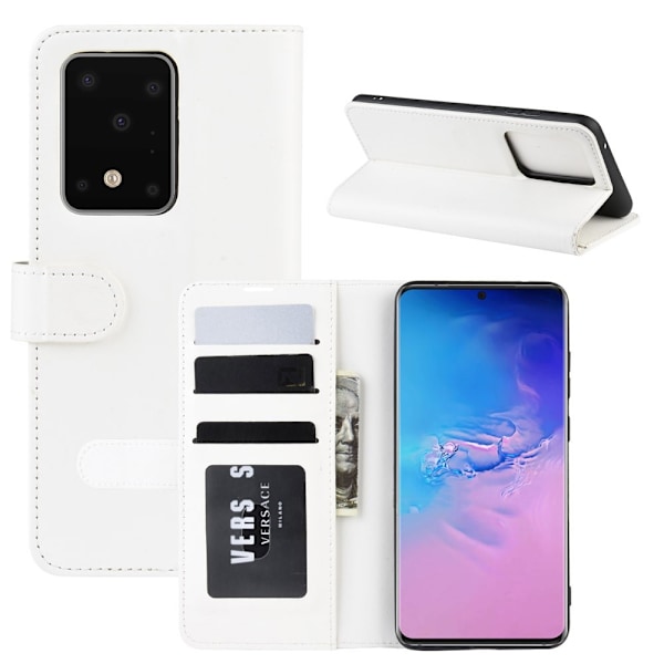 Samsung Galaxy S20 Ultra - Crazy Horse Plånboksfodral - Vit White Vit