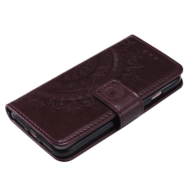 iPhone 16e Fodral Mandala Läder Brun