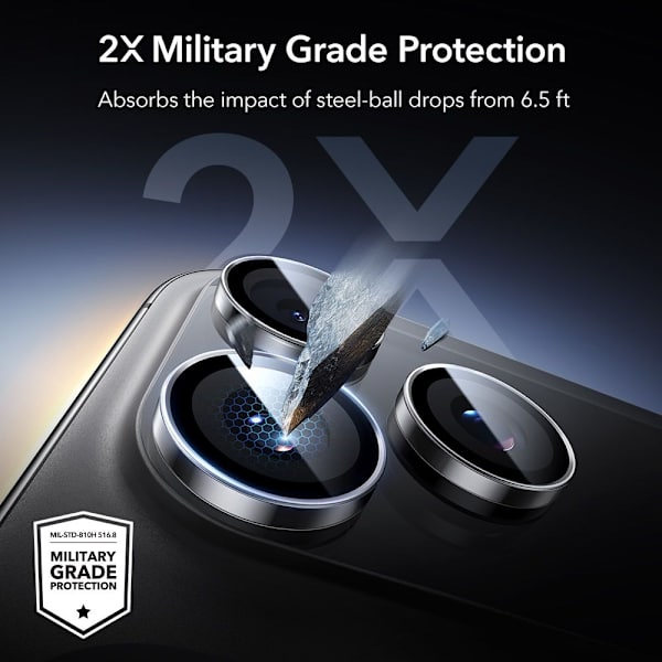 ESR iPhone 17 Pro/Max/16 Pro/Max/15 Pro/Max/14 Pro/Max Linsskydd Armorite