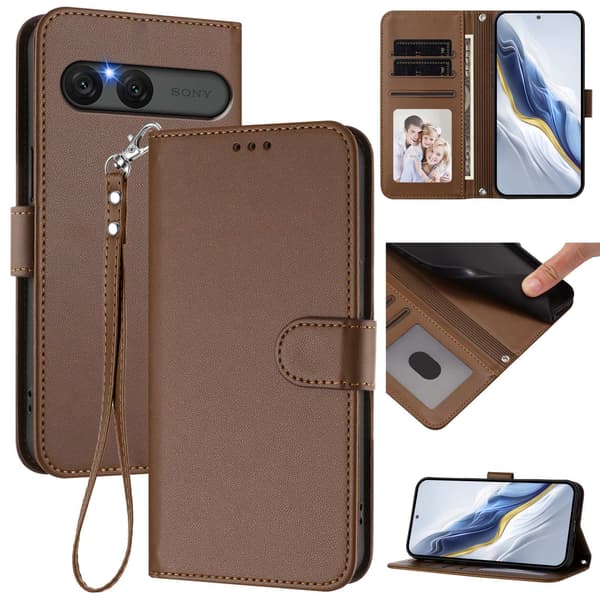 Sony Xperia 10 VII Plånboksfodral Läder Brun