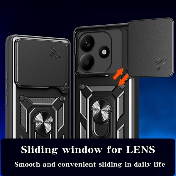 Xiaomi Redmi Note 14 5G Skal CamShield Hybrid Ring Svart