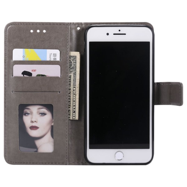 iPhone 7/8 Plus - Mandala Plånboksfodral - Grå Grey Grå