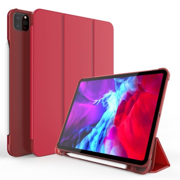 iPad Pro 11 (2018/2020/2021) - Tri-Fold Smart Fodral Pennhållare Röd
