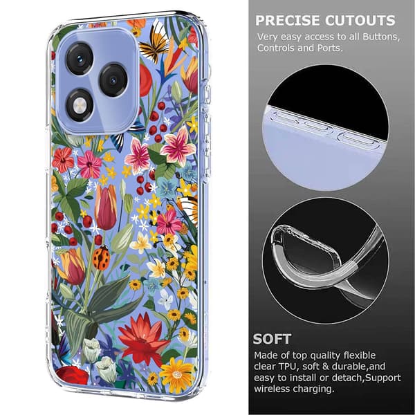 Honor 400 Lite Skal Med Tryck Blommor