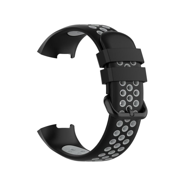 Fitbit Charge 4/3 Silikon Träningsarmband Svart/Grå